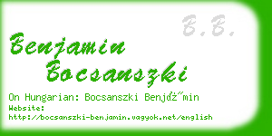 benjamin bocsanszki business card